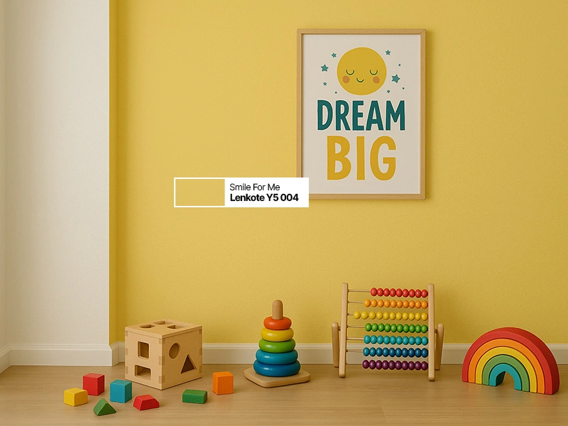Warna cat kamar anak kuning lemon yang ceria