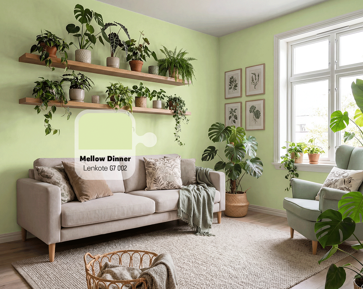 Ruang Keluarga Santai Warna Hijau