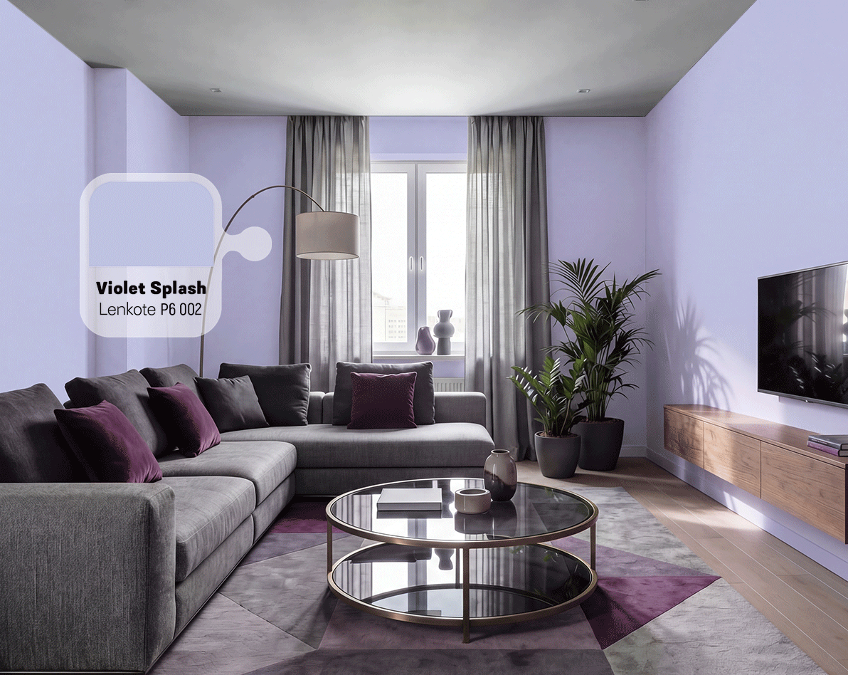 Accent Wall Estetik Elegan untuk Lebaran - Violet